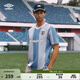 茵寶（Umbro）運動(dòng)短袖男裝新款V領(lǐng)復古球衣足球夏裝女裝上衣T恤衫 維拉埃藍 M