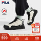 斐樂（FILA）滿天星中幫加絨老爹鞋女鞋休閑鞋24冬季保暖厚底運(yùn)動(dòng)鞋 斑鳩黃/黑-TB 37.5