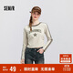 森馬（Semir）長(cháng)袖t恤女短款圖案插肩袖緊身春季美式撞色上衣107124101006