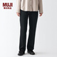 無(wú)印良品 MUJI 女式 牛仔 直筒褲 純棉全棉 BEA27A2A 黑色 25inch(63.5cm)