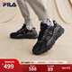 FILA斐樂(lè )官方男女鞋休閑鞋TREK滿(mǎn)天星復古時(shí)尚老爹鞋情侶同款運動(dòng)鞋 男-黑/南極灰-ABD 41