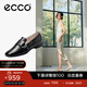 愛步（ECCO）樂福鞋女 通勤輕奢百搭單鞋簡約氣質(zhì)粗跟女鞋 安妮方頭208563 黑色20856301001 38