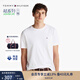 TOMMY HILFIGER【輕奢感】25夏男純棉雙面平紋休閑輕薄高級感短袖上衣T恤37508 白色YBR L （推薦：150-165斤）