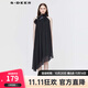 S.DEER圣迪奧夏季女時(shí)尚個(gè)性潮流不規則吊帶蕾絲連衣裙S20281283 黑色/91 L 170