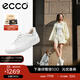 愛(ài)步（ECCO）板鞋女鞋 25年牛皮休閑板鞋系帶鞋平底鞋女 柔酷470843 HL 白色/銀色47084361144 38 (240mm)