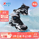 特步（XTEP）童鞋破冰1.0棉靴冬季男童獺兔絨高幫保暖棉鞋 黑/終極灰 35