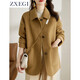 ZXEGI小個(gè)子外套秋冬款女高檔100%羊毛大衣單排扣赫本風(fēng)零羊絨毛呢外套 高級駝 M (106-125斤)