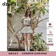 DZZIT地素半身裙2025夏季新款米白色拼接腰頭蕾絲蛋糕裙3J2S2239B 米白色 XS