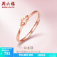 周六福（ZLF）  18K金戒指女玫瑰金簡(jiǎn)約皇冠可調節指環(huán) 13號 【活口戒指】