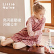 Little  Naive兒童多巴胺絲絨連衣裙春秋款珠片裙女童公主背心裙 粉色 150