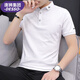 DESSO唐獅集團短袖T恤男商務(wù)休閑保羅衫夏季寬松翻領(lǐng)透氣上衣 白色 XL