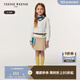 Teenie Weenie Kids小熊童裝25年款新款女童學(xué)院風(fēng)花邊V領(lǐng)套頭毛衣 米白色 160 cm