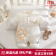 婧麒（JOYNCLEON）新生嬰兒120克夾棉衣服純棉秋冬裝加厚棉睡衣寶寶保暖國風(fēng)連體衣 手繪小獅子Jlt171711 80
