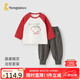 童泰（TONGTAI）嬰兒長(zhǎng)袖套裝春季純棉寶寶衣服兒童休閑外出上衣褲子紅色90cm