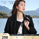 三彩大碼女裝2025秋季新款翻領(lǐng)風(fēng)衣中長(zhǎng)款外套寬松插肩袖休閑胖MM 黑色 XL