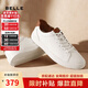 百麗低幫板鞋男牛皮革簡(jiǎn)約休閑鞋小白鞋A0548CM1 白/杏2 41