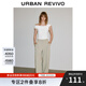 UR2025夏季新款女裝魅力氛圍感修身褶皺收腰露肩T恤UWG450115 本白 M