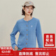 茵曼老錢(qián)風(fēng)復古開(kāi)衫毛衣女2025秋新款時(shí)尚通勤針織衫 碧海藍 M