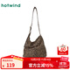 熱風(fēng)（Hotwind）秋季新款女士豹紋帥氣時(shí)尚單肩包歐美復古磁扣小方包 02棕色 F