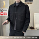 JASONWOOD男士秋冬外套2025新款毛呢羽絨內膽短款翻領(lǐng)外套男工裝夾克 黑色 加厚 [官方正品]  M [專(zhuān)柜同款]