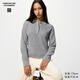 優(yōu)衣庫合作款/女裝羊毛混紡POLO領(lǐng)針織衫/毛衣479163 02 淺灰色 M /160/84A