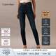 Calvin KleinJeans四季款女士休閑簡(jiǎn)約貼片ck高腰緊身洗水微彈牛仔褲J220064
