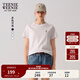 Teenie Weenie小熊2025年白色t恤新款夏季基礎圓領(lǐng)棉短袖上衣女裝 象牙白 M 165