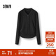 森馬（Semir）長(cháng)袖T恤女短款發(fā)熱抓絨假兩件2025冬亨利領(lǐng)緊身衣服109725101003