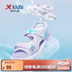 特步（XTEP）兒童女童夏日網(wǎng)面透氣涼鞋露趾沙灘鞋 淡紫色 37