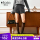 Olrain歐芮兒灰色高腰休閑褲秋季女裝通勤百搭毛呢短褲 灰色 S
