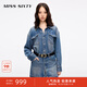 MISS SIXTY2025春季新款牛仔連衣裙女單排扣長(zhǎng)袖假兩件設(shè)計(jì)萊賽爾 中藍(lán) XS