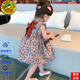 G.DUCKKIDS品牌童裝女童連衣裙夏裝新款小童公主裙洋氣韓版兒童裝女寶寶無(wú)袖 官方旗艦紅色碎花 100建議身高88-98cm左右 均碼