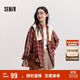 森馬（Semir）[商場(chǎng)同款]長(cháng)袖襯衫女中長(cháng)款oversize春2025格紋上衣101125105007