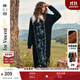 兩三事梵高毛衣連衣裙女2025春季新款女復古長(cháng)款裙子長(cháng)袖針織長(cháng)裙虛無(wú)星 黑色  L