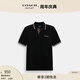 蔻馳（COACH）奧萊男士男裝經(jīng)典標志POLO衫短袖 黑色 M