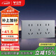 公牛（BULL）開(kāi)關(guān)插座超薄多功能118型插座開(kāi)關(guān)15孔九孔插座面板G60Z356月影灰