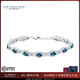 GEM STONE KING倫敦藍托帕石手鏈女銀9.65克拉彩色寶石簡(jiǎn)約時(shí)尚送女友七夕禮物