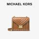 MICHAEL KORS禮物輕奢MK女包WHITNEY皮質(zhì)鏈條單肩斜挎信封包 大號 橡果棕色