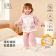 宜爽兒兒童家居服套裝秋冬款法蘭絨睡衣男童女孩加厚加絨珊瑚絨寶寶童裝 粉色 110