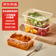 京東京造 一次性飯盒餐盒打包食品級可微波方形帶蓋燒烤露營(yíng)900ml【50套】