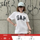 GAP男女裝2025純棉印花logo圓領(lǐng)修身短袖T恤美版856659 白色 XS 美碼 S亞洲碼175/88A