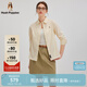 Hush Puppies【休閑簡(jiǎn)約】暇步士女裝2025春季棉感條紋彩色長(cháng)袖襯衫 向陽(yáng)黃 M