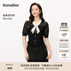 珂萊蒂爾2025夏季新款黑色優(yōu)雅領(lǐng)結裝飾短袖針織衫女時(shí)尚氣質(zhì)上衣 黑色 L