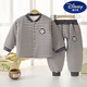 迪士尼（Disney）嬰兒秋冬夾棉兩件套加厚保暖套裝外穿開(kāi)襠褲棉衣棉褲男女寶寶冬裝 灰色套裝-10-20度穿著(zhù) 73 CM