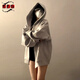 薇衣設灰色連帽衛衣外套女2025早秋新款美式慵懶風(fēng)chic韓系寬松拉鏈上衣 【灰色】 45/55kg/M