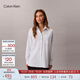 Calvin KleinJeans25早秋新款女士休閑通勤ck府綢條紋刺繡長(cháng)袖襯衫44C932G 0SA-淺藍條 XS