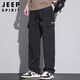 JEEP SPIRIT吉普工裝褲男士褲子男秋季休閑褲男多口袋男褲 黑色 XL