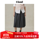 ELAND【醋酸＋萊賽爾】衣戀半身裙女中長(cháng)款百褶公式裙25秋季新款 深灰色(17)D/Grey S 160