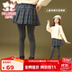 富羅迷女童加厚裙褲冬季小女孩假兩件一體式打底褲 綠格/灰 150cm