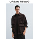 UR秋季新款男裝潮流工裝多口袋超寬松夾克外套UUV150036 深紅棕 M (M-L)